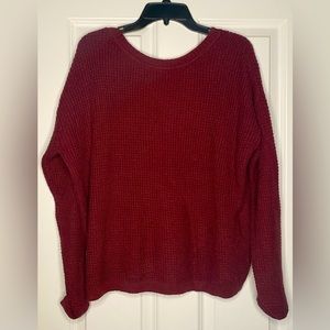 Peyton Jensen - Maroon Lace Up Back - Size: L